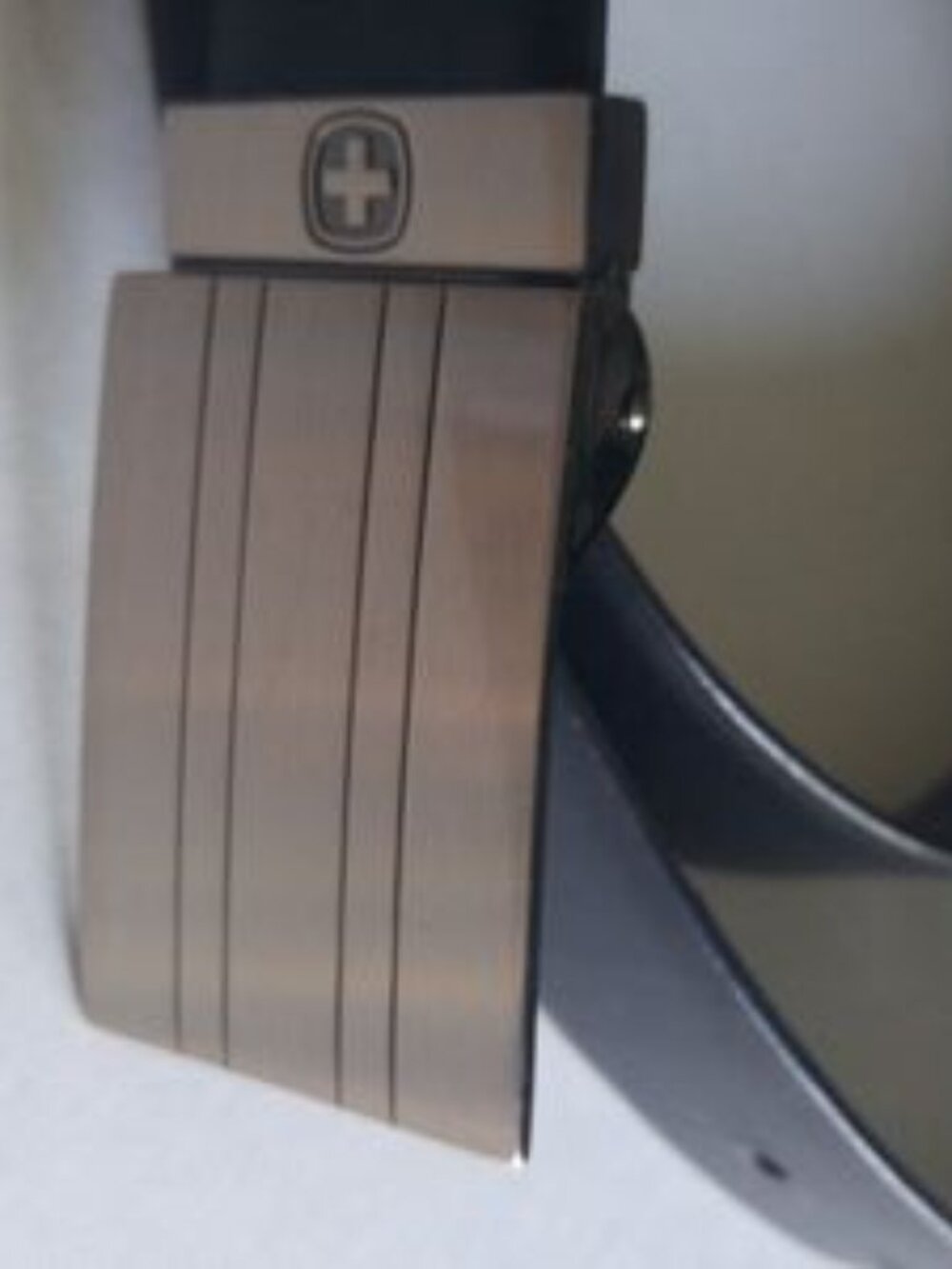 SwissGear Black Leather Belt with Solid Buckle